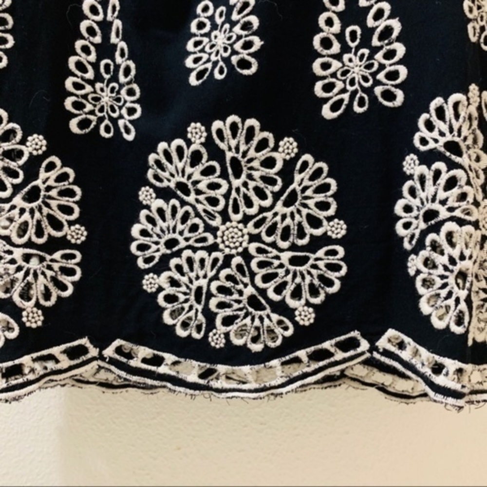 Black Eyelet Embroidered Mini Shift Dress - Picture 5 of 6